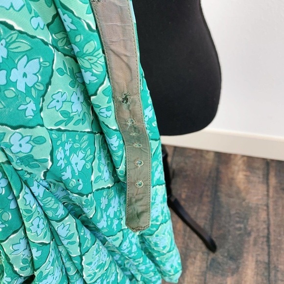 Flaws Vintage 1950s Casualmaker by Sy Frankl Green Floral Dress Bust 34 - Picture 10 of 11